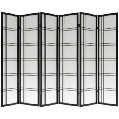Geometric Black 6 Panel  Shoji Screen